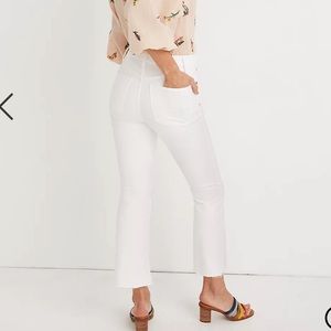 NWT Madewell Cali Demi Boot Raw hem white jeans 36